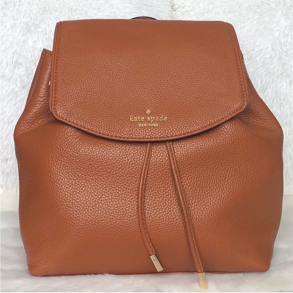 Kate Spade ♠️ Warm Cognac Leather Backpack